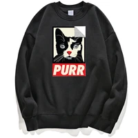 purr cat cool cats funny hoodie sweatshirts men sweatshirt jumper hoody hoodies streetwear winter autumn pullover loose crewneck
