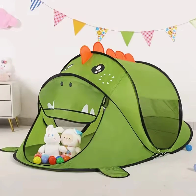 Фото Новая портативная детская палатка с тигром, детский игровой домик с мультяшными животными, уличная всплывающая игрушечная палатка, домашняя сетка, детская яма для мячей, бассейн, Прямая поставка №5