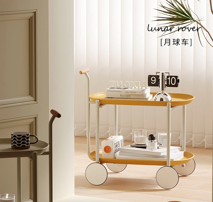 

Trolley Movable Side Table Storage Rack Internet Fashion Living Room Nordic Furniture Simple Dining Car Coffee Table