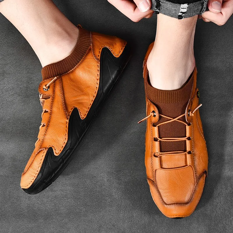 

Luxury Trendy Male Driving Shoes Spring/Autumn Leather Men Shoes Breathable Casual Loafers Men sports shoes S9820-S9828 C1