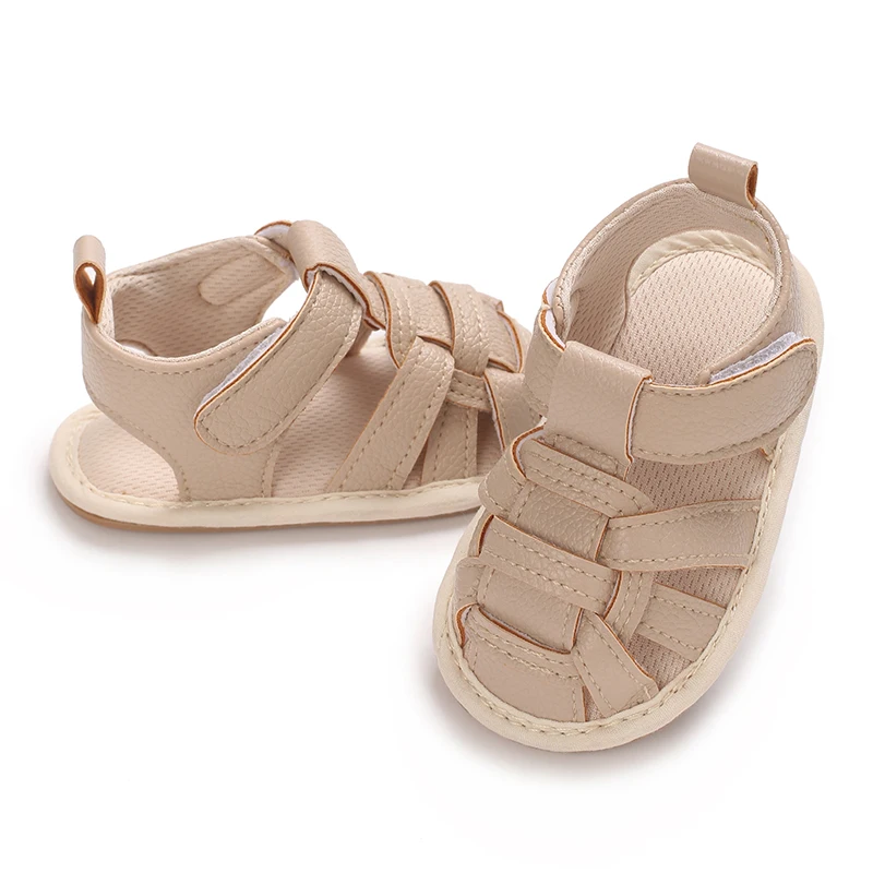 Однотонные сандалии для маленьких мальчиков и девочек босоножки с резиновой