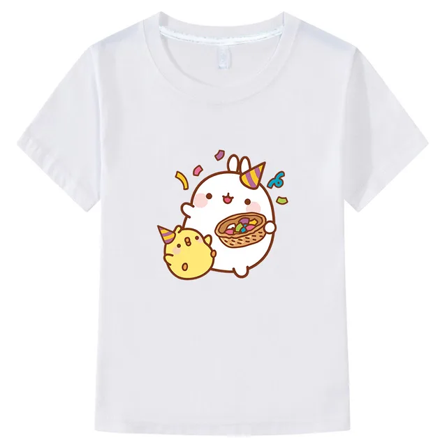Cute Molang T Shirt Kids Cartoon Rabbit Animals T-Shirts Children's Clothing Girls Tshirt Baby Boy Clothes 100%Cotton Kawaii Top 3