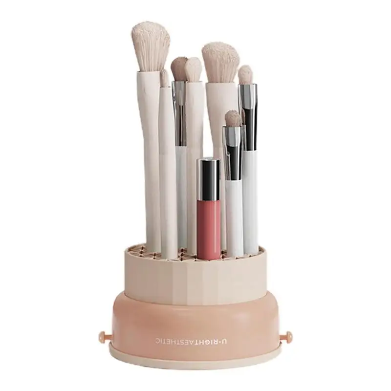 

2 In 1 Cosmetic Brush Organizer Makeup Brushes Holder Rack Silicon Brush Cleaner Pad Include Cosmetic Brush Organizer Rack