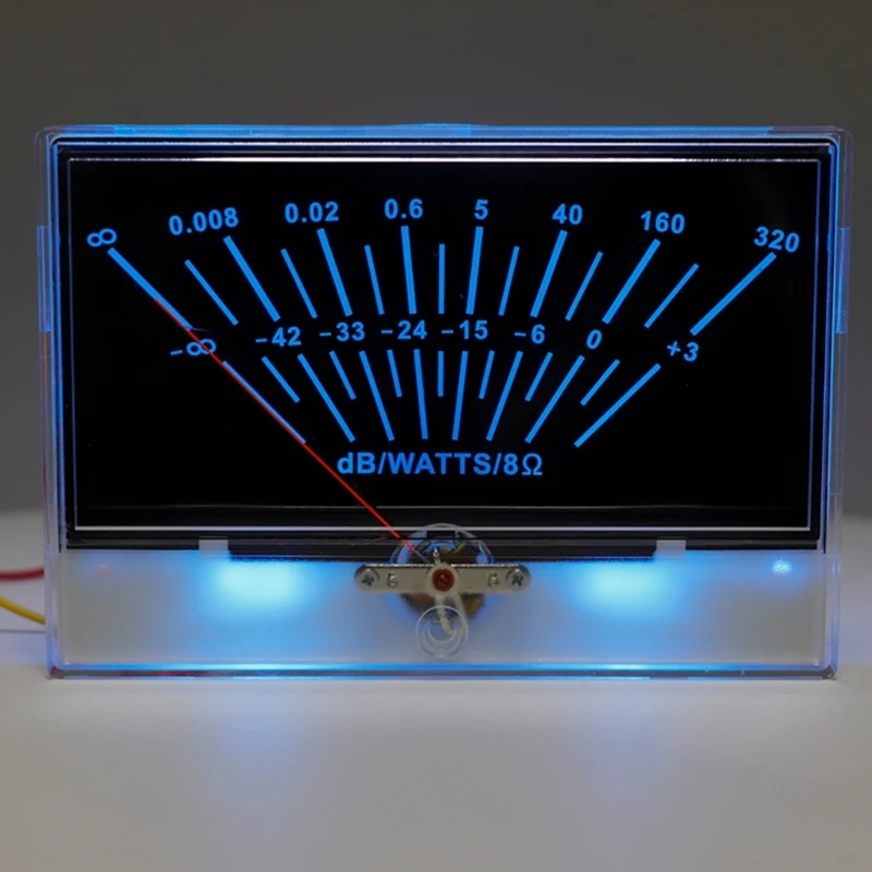 

High Accuracy VU Meter Header with Backlit Pointer-Dial for Home DB Level Header Power Amplifier Level Meter KXRE