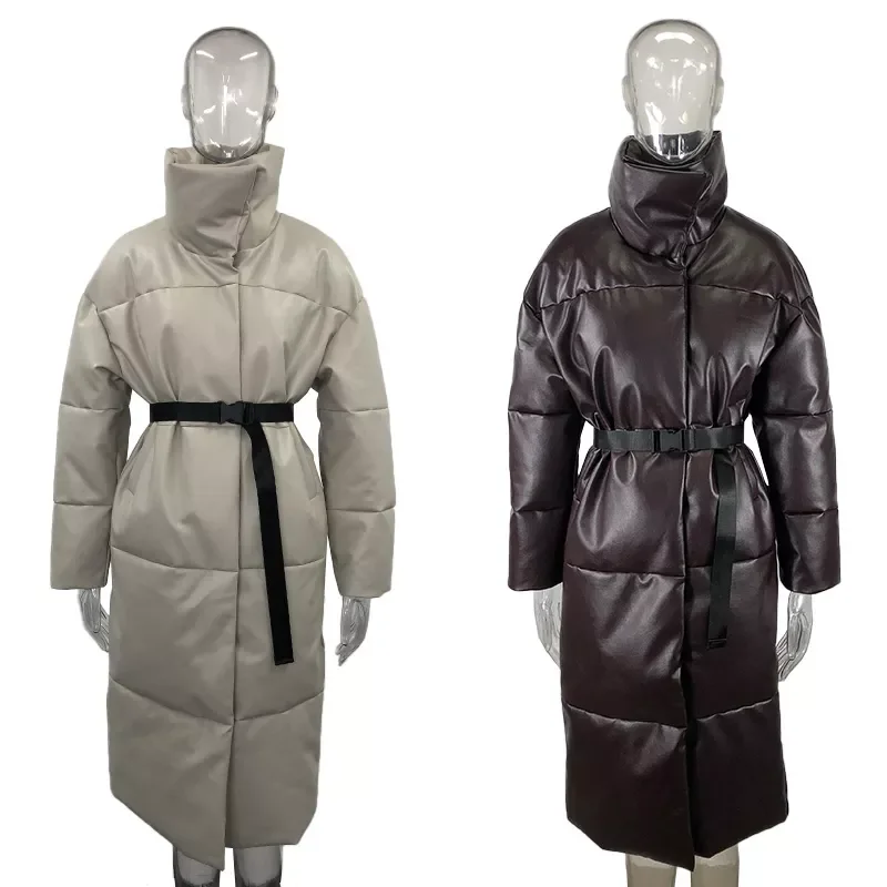 New2022 Winter Parkas Women Fashion Straight Loose Coats Women Elegant Pockets Long Cotton Jackets Female Ladies JM