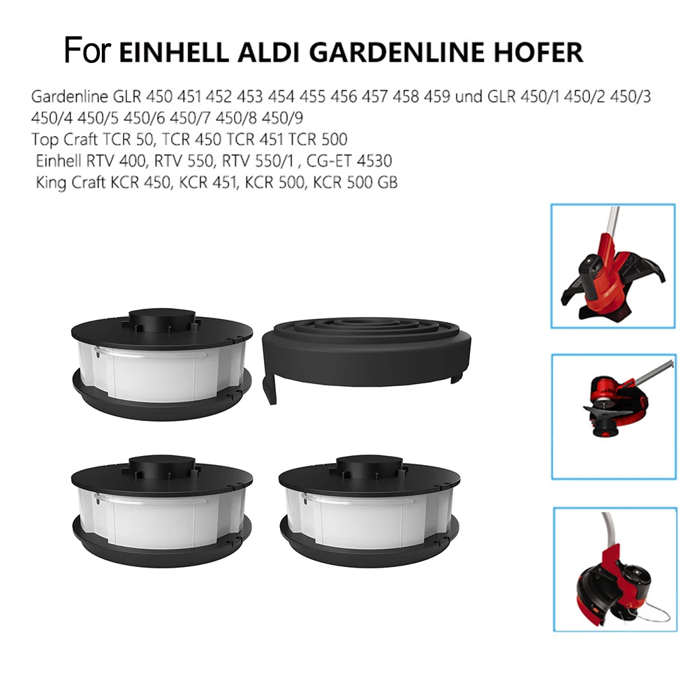 

4pcs Trimmer Spool Head For Einhell GC-ET 4530 3405685 Spools Cap Cover Trimmer Head Set Garden Mower Replacement Accessories