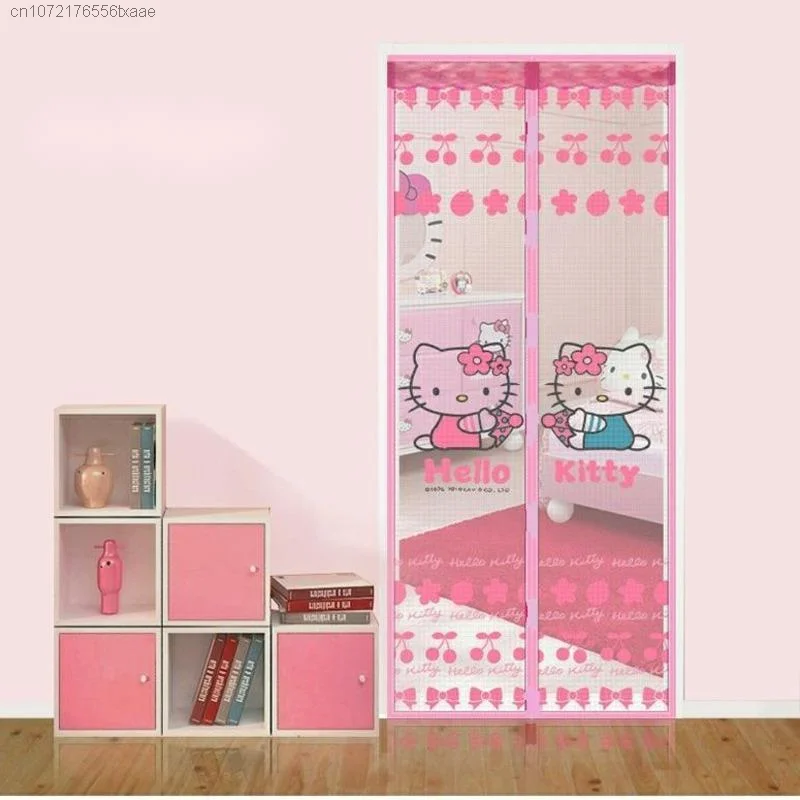 Sanrio мультфильм Hello Kitty декор комнаты липучка защита от комаров дверная занавеска