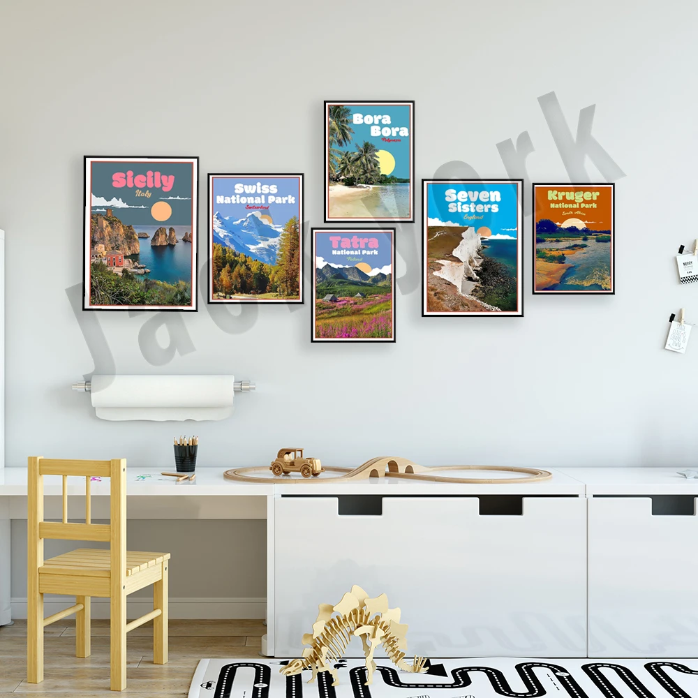 Постер для путешествий в парке полиция Бора |