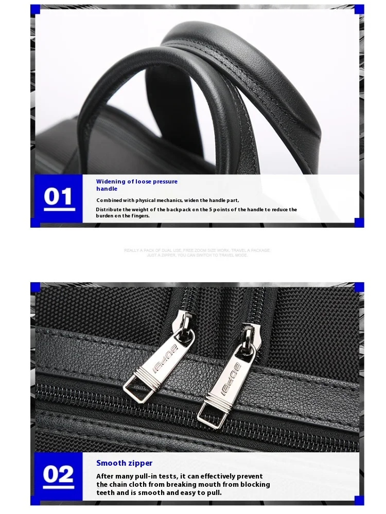 BOPAI Новый портфель Деловая сумка Сумка через плечо большой вместимости Мужская