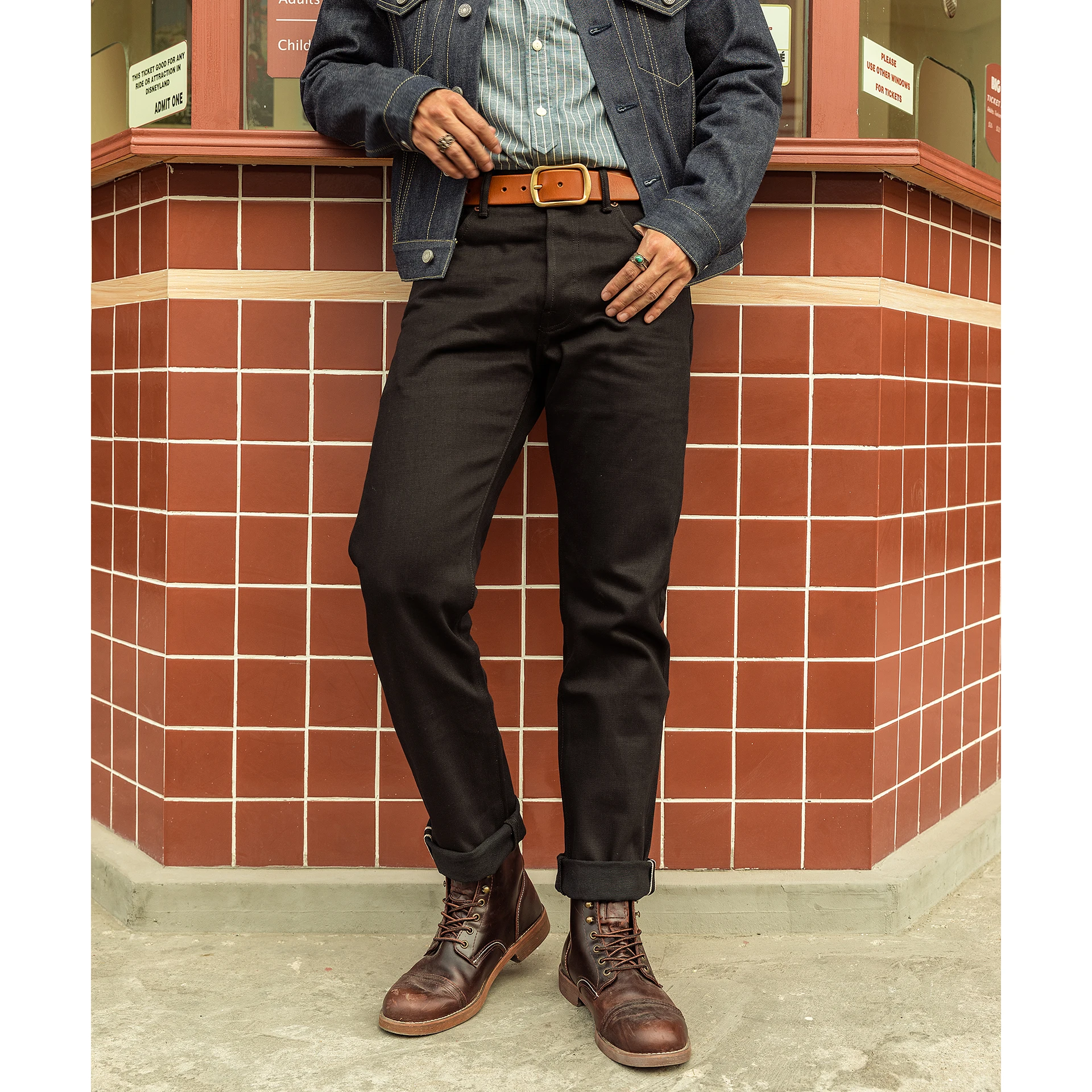 511xx-0006 Read Description! Indigo Selvage Unwashed Slim Pants Unsanforised Raw Denim Jean 14.5oz 2 Colours