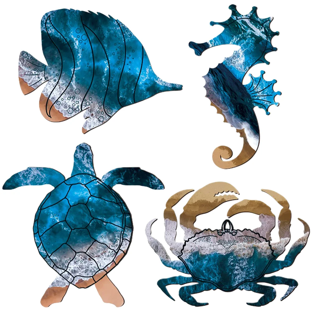 

1 Set Beach Theme Decor Turtle Yard Decoration Outdoor Fish Seahorse Decoration