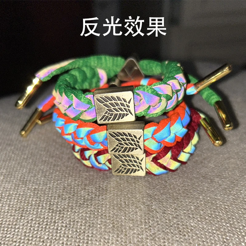 

Anime Attack on Titan Mikasa Ackerman Eren Jager Cosplay Fashion Woven Hand Rope Wristbands Bracelet Accessories Gift