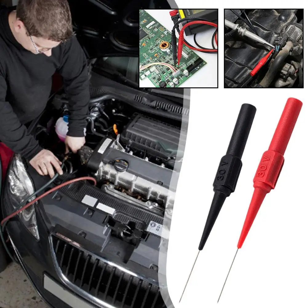

2pcs 30V Car Tip Probes Diagnostic Tools Auto Multimeter Piercing Back Probes Tip Test Tools Leads Mechanical Needle Extent E4V0