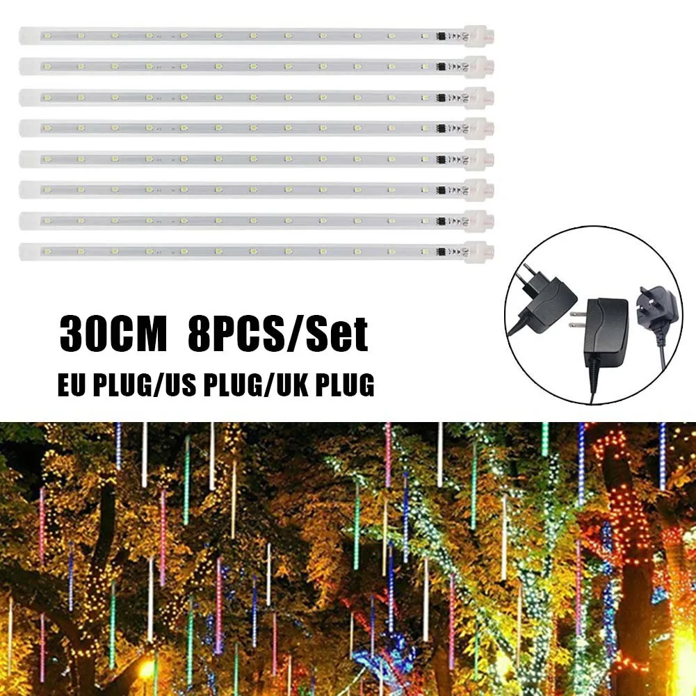 

1 Set Of LED Meteor Shower Rain Lights Icicle Snowfall Lights Christmas Outdoor Tree Xmas 1.2V/600MAH For Festival Decorations