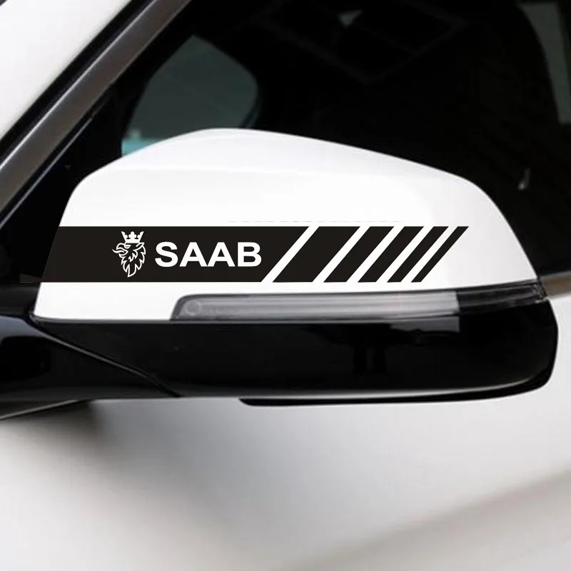 

2PCS Car Rearview Mirror Decoration Sticker Body Decal For Saab 9-3 9-5 900 9000 Saab 93 95 Accessories
