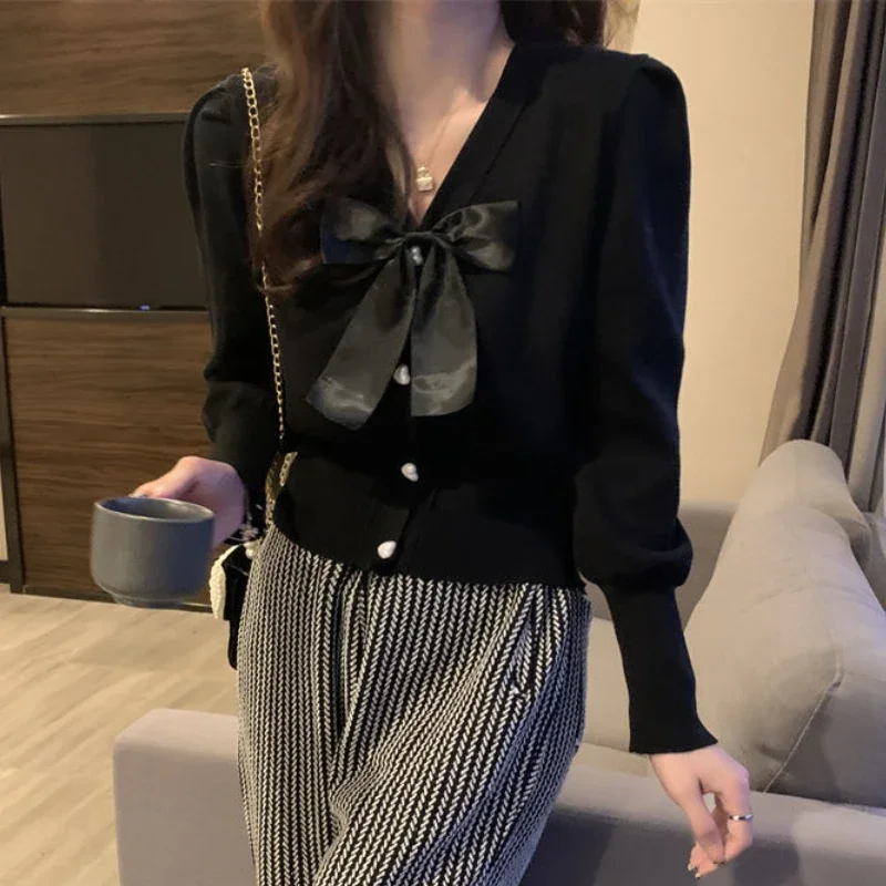 Кардиган женский студенческий модный вязаный для отдыха милый элегантный