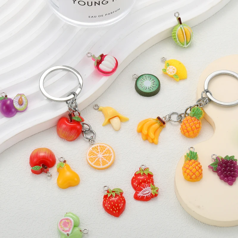 20 шт. подвески в виде фруктов из смолы виноград клубника арбуз яблоко кулон