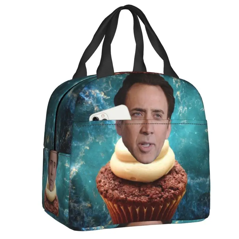 

Изолированная сумка для ланча Николаса Кейдж для женщин, герметичный термоохлаждающий Ланч-бокс для офиса, работы, школы