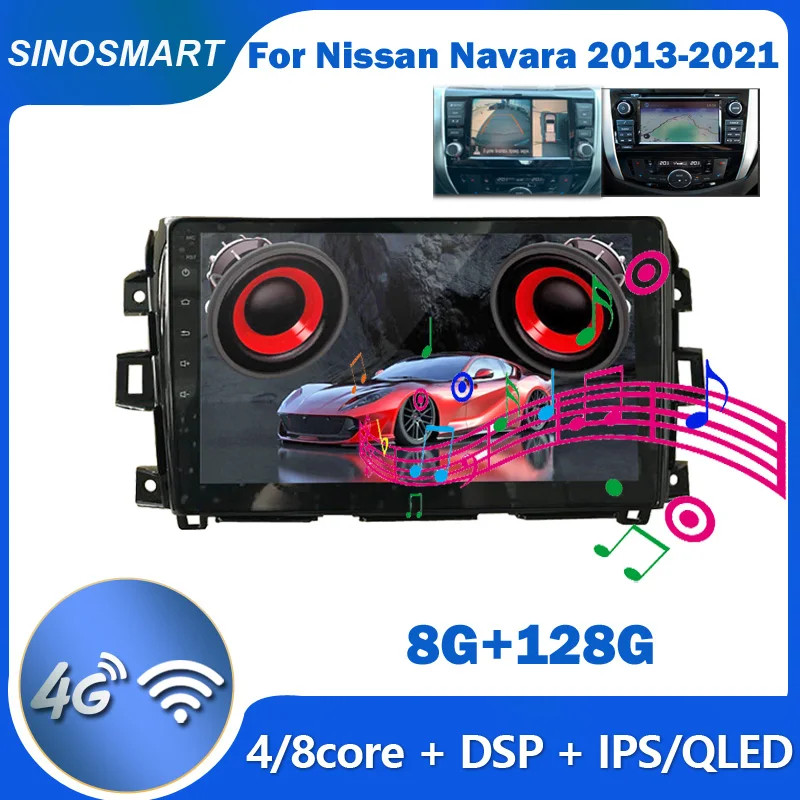 SINOSMART для Nissan Navara NP300 Frontier D22 D23 2013-2021 Автомобильный GPS навигационный