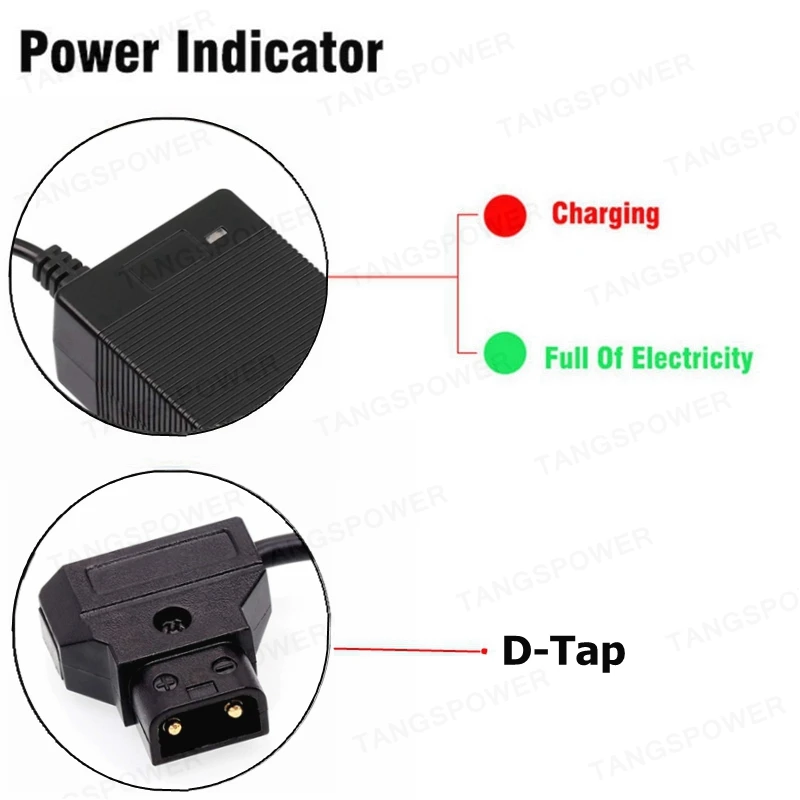 Фото Зарядное устройство D-Tap Li-ion 16.8V 3A для аккумуляторных блоков 4S V-Mount/V-Lock для видеокамер и фотоаппаратов, адаптер питания D-Tap №5