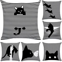 gift cute cat pillowcase white visual illusion pillows case for girl boy kids bedroom sofa bed living room decoration home decor