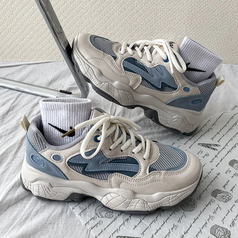 

2022 Fashion Women Platform Sneakers Spring Patchwork Sports Shoes Casual Daily Ladies Footwear INS Hot Sale Zapatillas Mujer