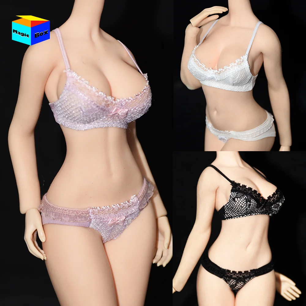 

1/6 Sexy Tulle Underwear Ultra-thin Lace Bra Underpants Set Clothes Model Fit 12'' TBL PH JO Female Soldier Action Figure Body