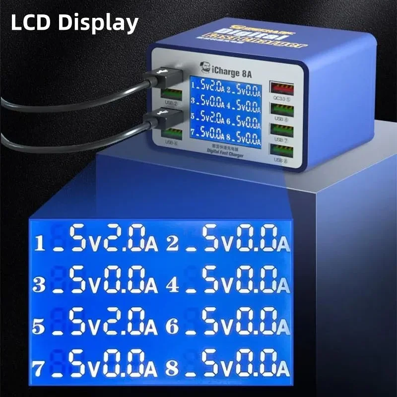 MECHANIC iCharge 8A 8C USB Быстрое зарядное устройство 8-портовый многопортовый