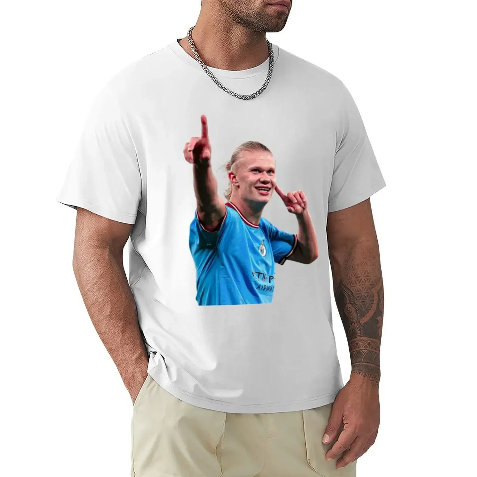 Футболка Erling haaland черные на заказ Эстетическая одежда для мальчиков белая