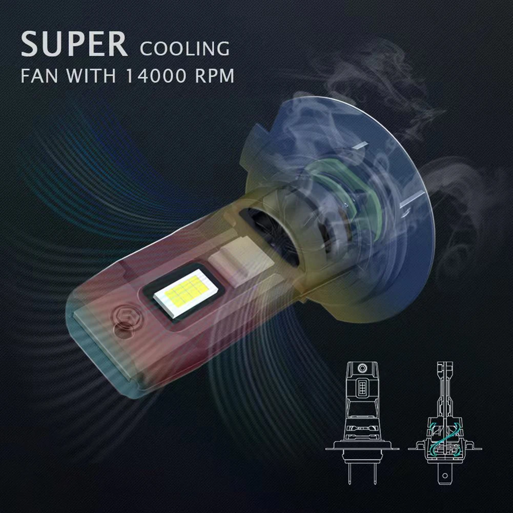 

2pcs CANBUS H7 110W LED Headlight Bulb Kit High Low Beam Plug & Play 6000K Super Bright Car Fog Light Day Driving Running Light