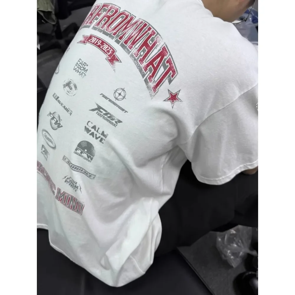 NIGO Мужская летняя винтажная хлопковая футболка с короткими рукавами и