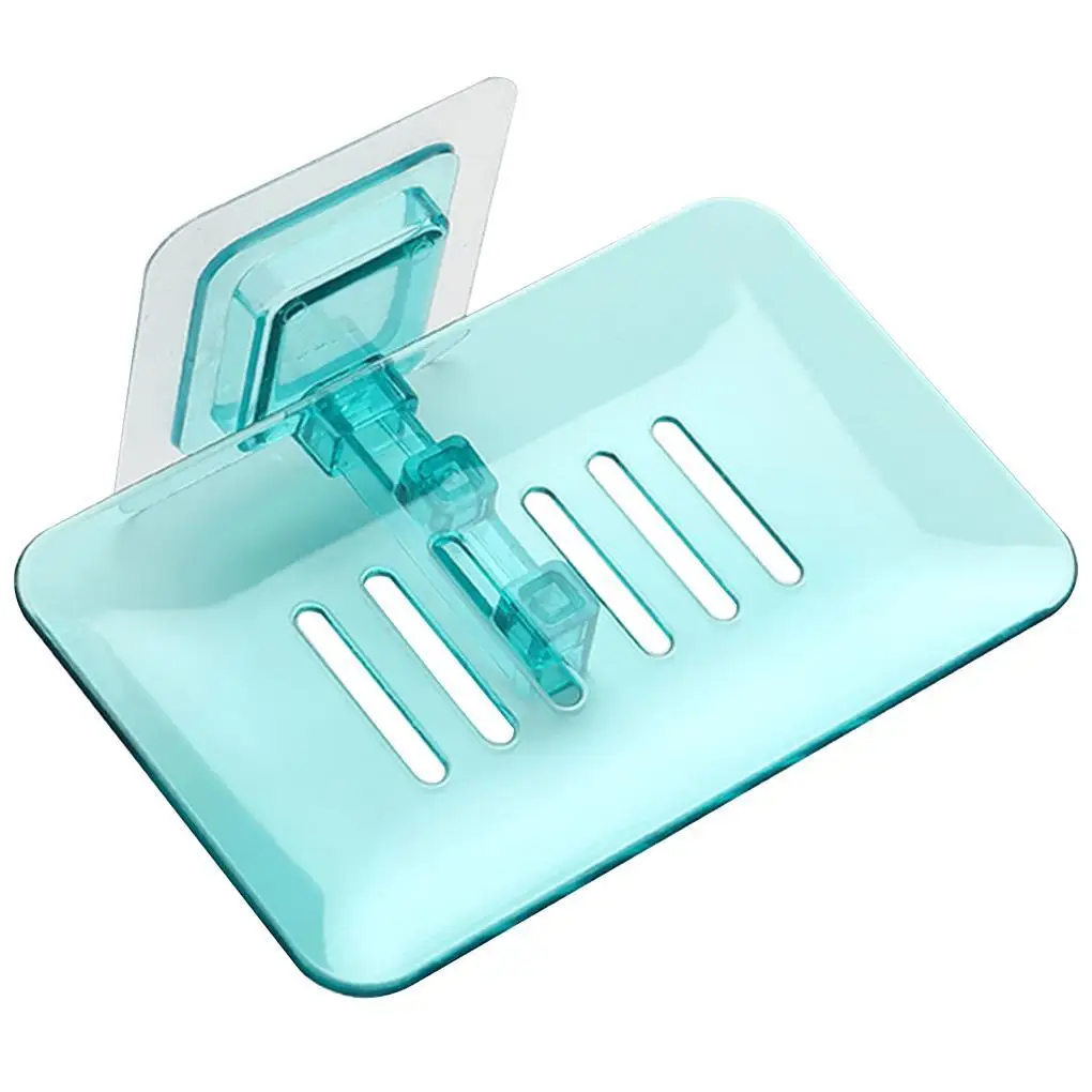 

Punch-Free Soap Drain Rack Storage Holder Plastic Container Draining Sucker Wall Mounted Organizer For Bathroom Kitchen