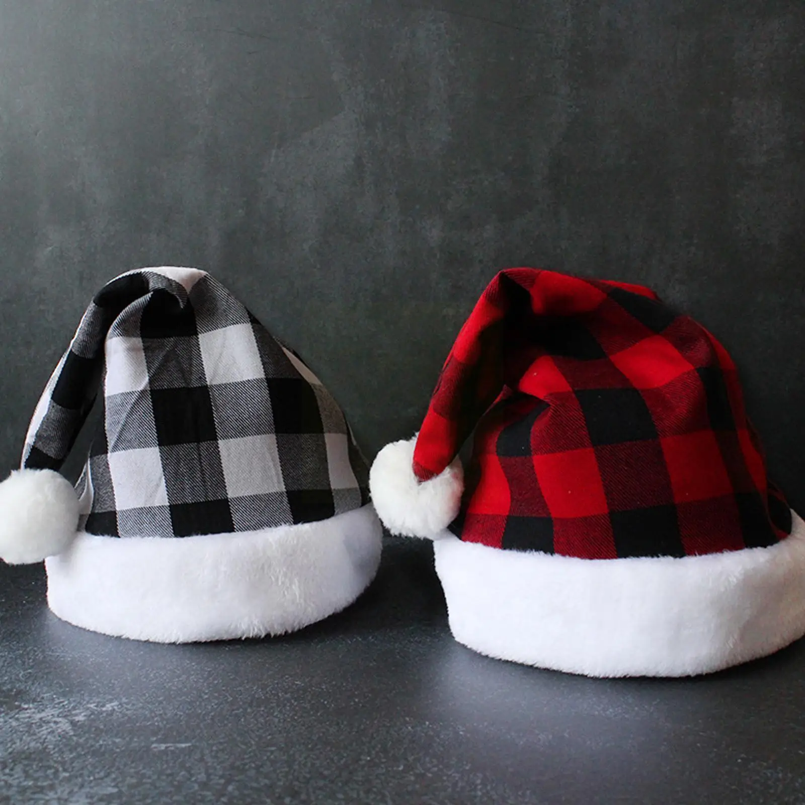

Christmas Hat For Kids Plaid Plush Christmas Hat Knitted Wool Striped Hat Festive Decoration Party Hat New Year Hat Santa H F6M9
