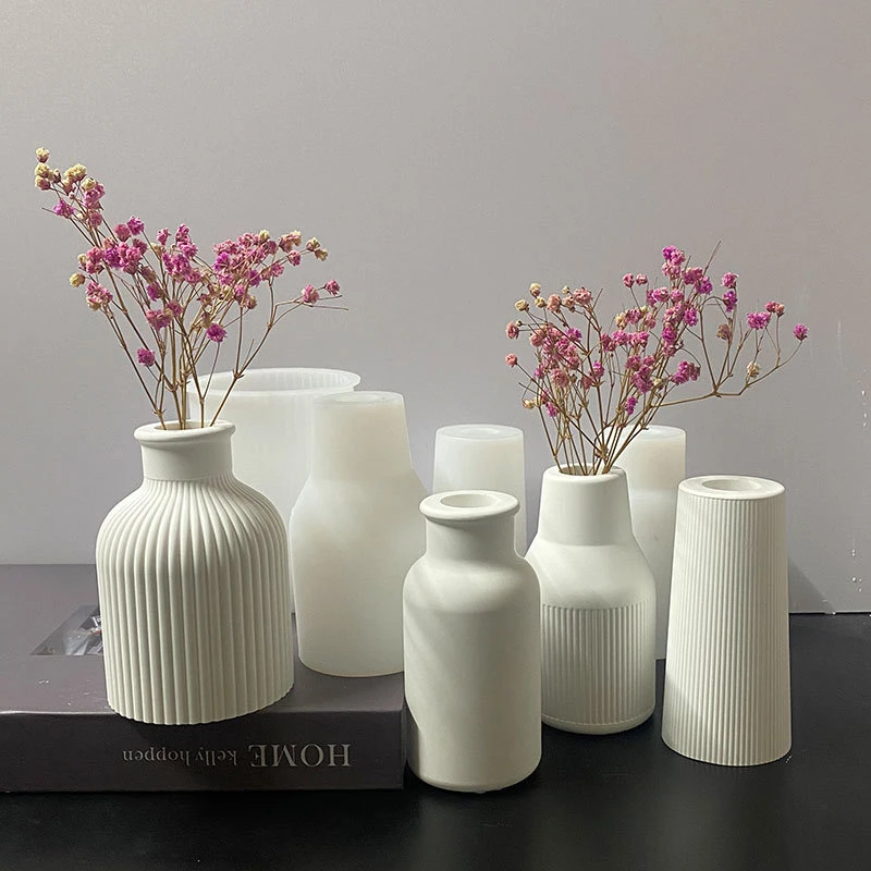 

Silicone Mould Three-dimensional Vase Silicone Mold Making Plant Vase Flower Pot Plaster Glue Mould DIY Home Decor
