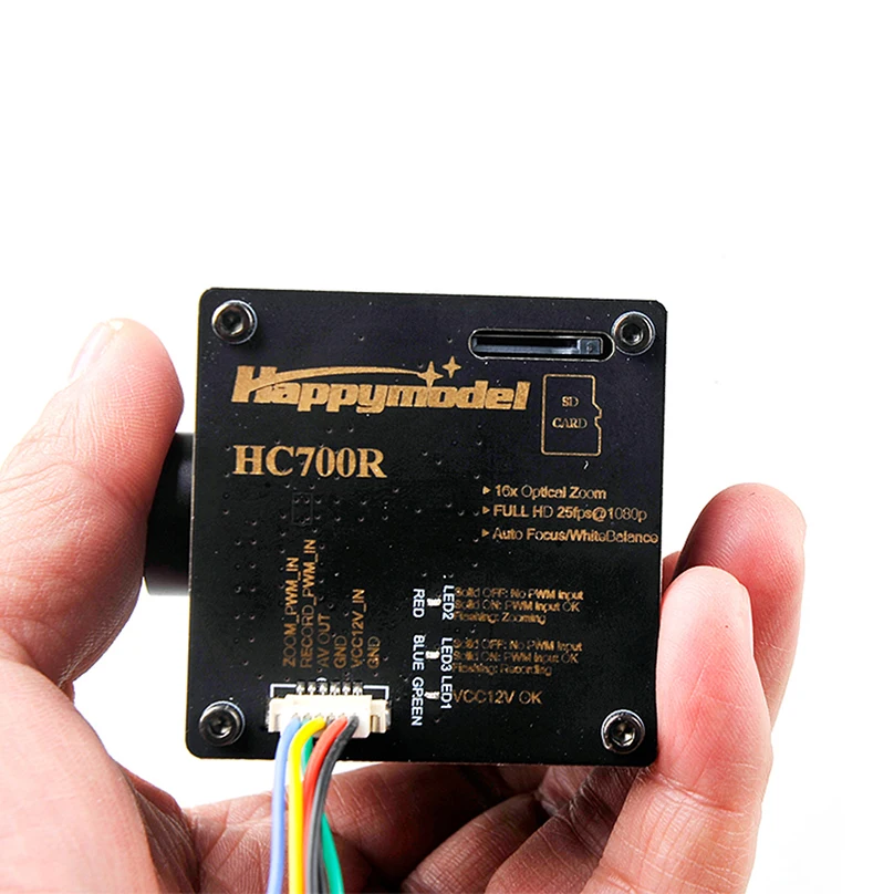 

Happymodel HC700R 16x Zoom Camera 1080P with DVR 64G SD Card Holder AV Signal Output Camera for RC FPV Racing Quadcopter