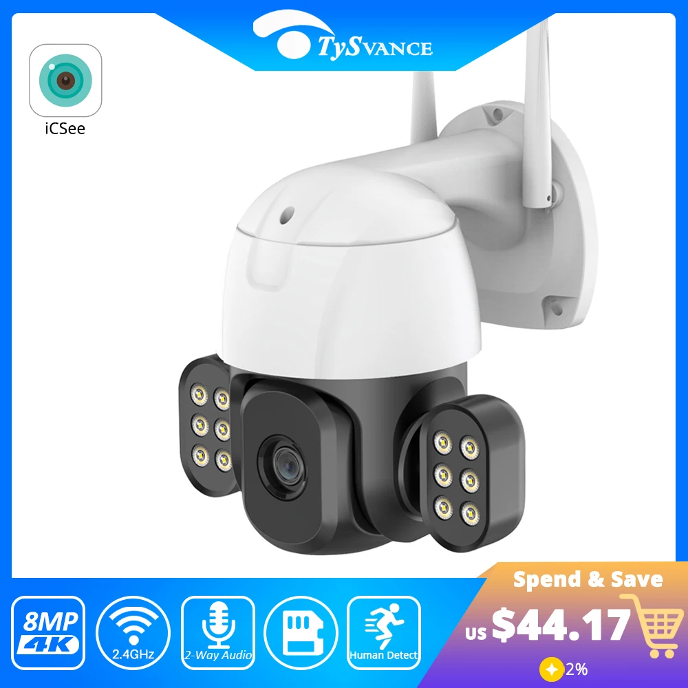 

8MP 4K PTZ Camera IP Outdoor WiFi Camera HD 5MP H.265 Wireless Surveillance Security CCTV 3MP AI Tracking P2P Onvif iCsee