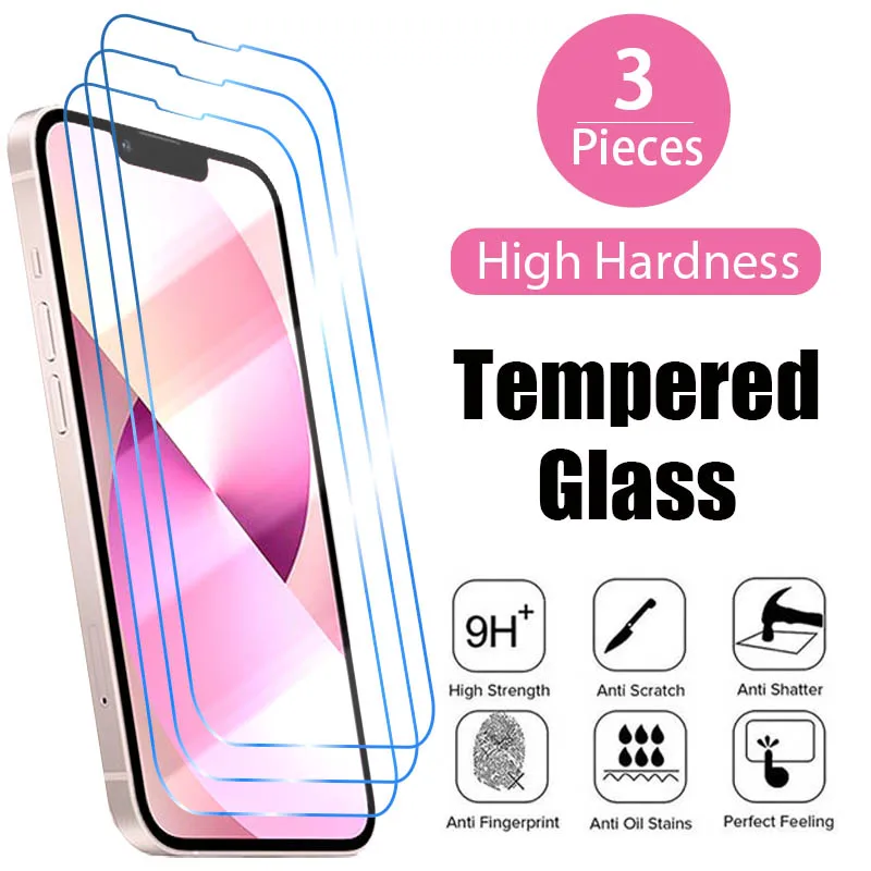 

Защитное стекло для iPhone 13 12 11 Pro Max, 3 шт., Защита экрана для iPhone 13 12 Mini XS SE X XR 2020 8 7 6 6S Plus 5, звеньевое стекло