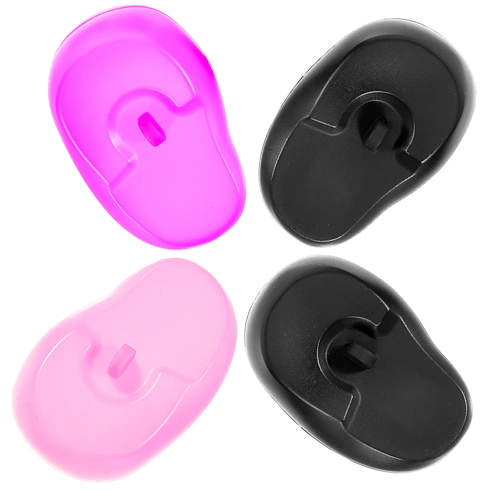 

4 Pcs Jet Black Hair Dye Earmuffs Dyeing Accessories Cover Caps Coloring Tab Covers Styling Dryer Silicone Protection Men Women