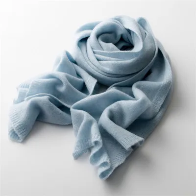 New 100% Pure Cashmere Knitted Scarf Women Winter Autumn Long Warm Wool Wrap Men Pashmina Shawl Neck Unisex Écharpe Femmes