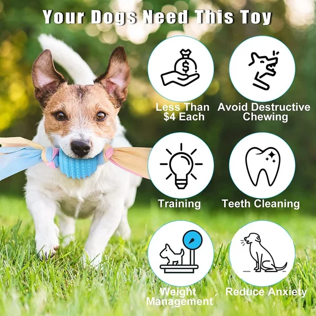 Pet Dog Toy Ball Molar Clean Teeth for Small Dog Puppy Teething Chew Toys Dog Accessories Cute Puppy Rope Toys 1pc 6