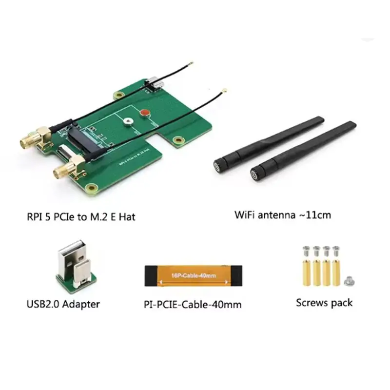 N34R-For Raspberry Pi 5 RPI Pcie to M.2 E HAT Плата расширения для беспроводных сетевых карт NGFF M.2 E Key с поддержкой Wifi6Wifi7 (art.: 3920dc62147ae) - 3920dc62147ae