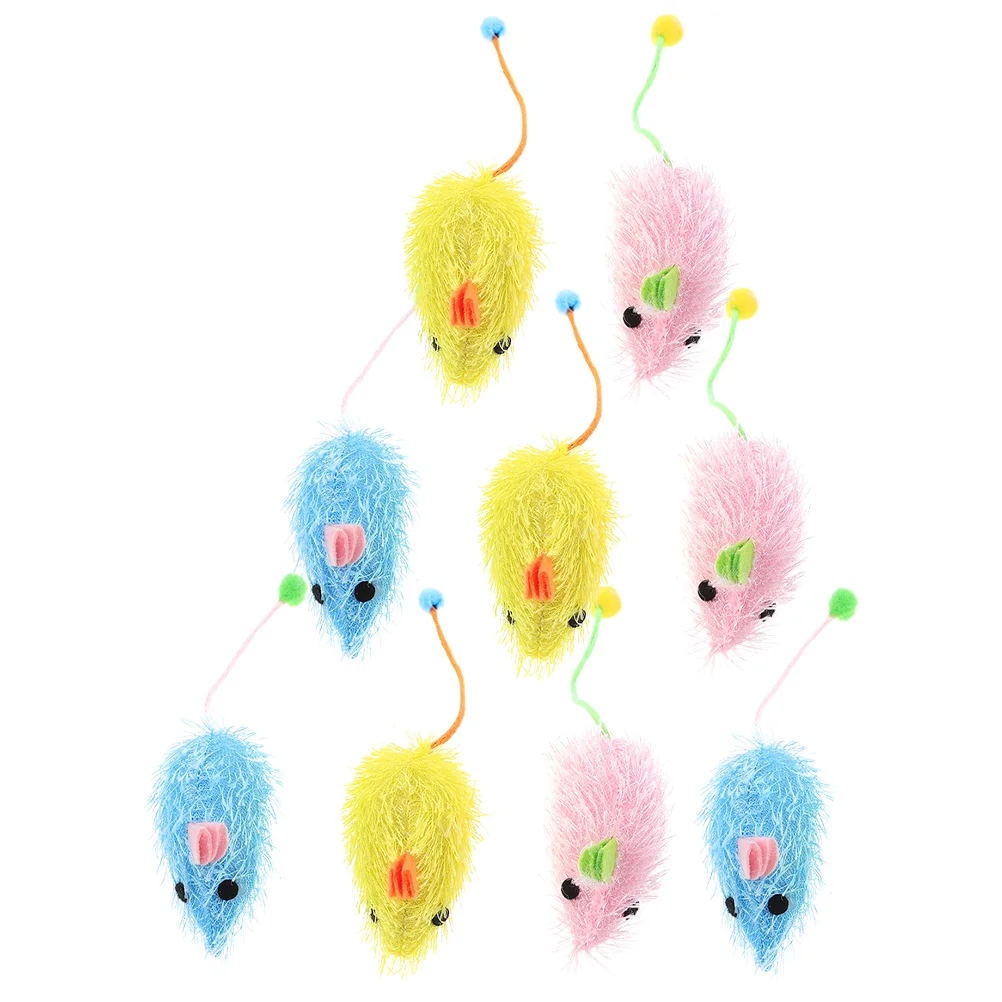 

9 Pcs Mouse Cat Toy Catnip Toys Mice Pet Supplies Chew Plush Teething Kitten For Indoor Cats