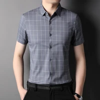 2022 summer new men light luxury short sleeve casual shirts half sleeves loose fashion shirts boutique clothing simple style
