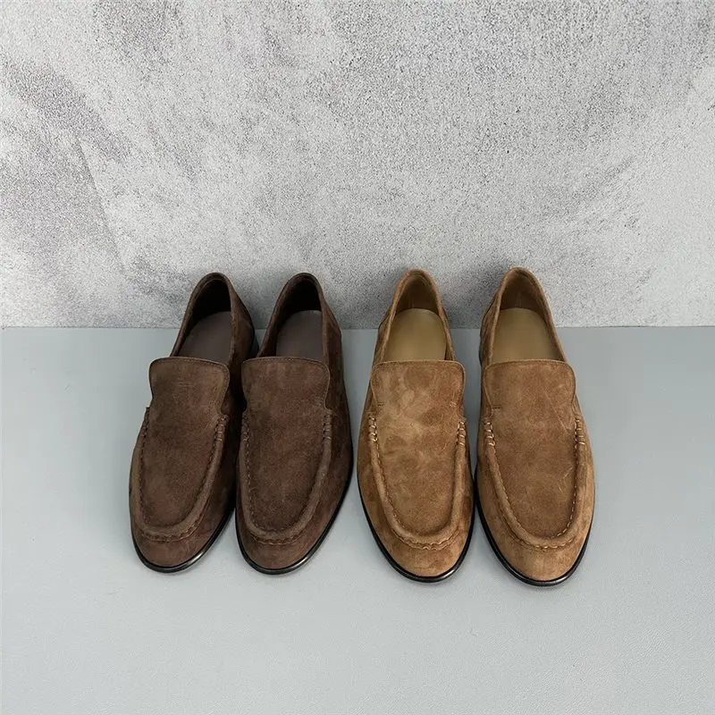 Весенне-осенние новые замшевые туфли Lefou в стиле ретро женские из матовой кожи на