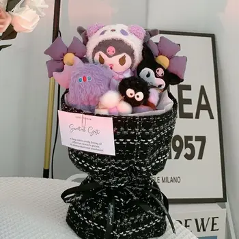 Sanrio Kawaii Cartoon Doll Bouquet Kuromi, Cinnamoroll, My Melody, Pompompurin, & Hello Kitty 4