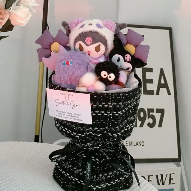 Sanrio Kawaii Cartoon Doll Bouquet Kuromi, Cinnamoroll, My Melody, Pompompurin, & Hello Kitty 4