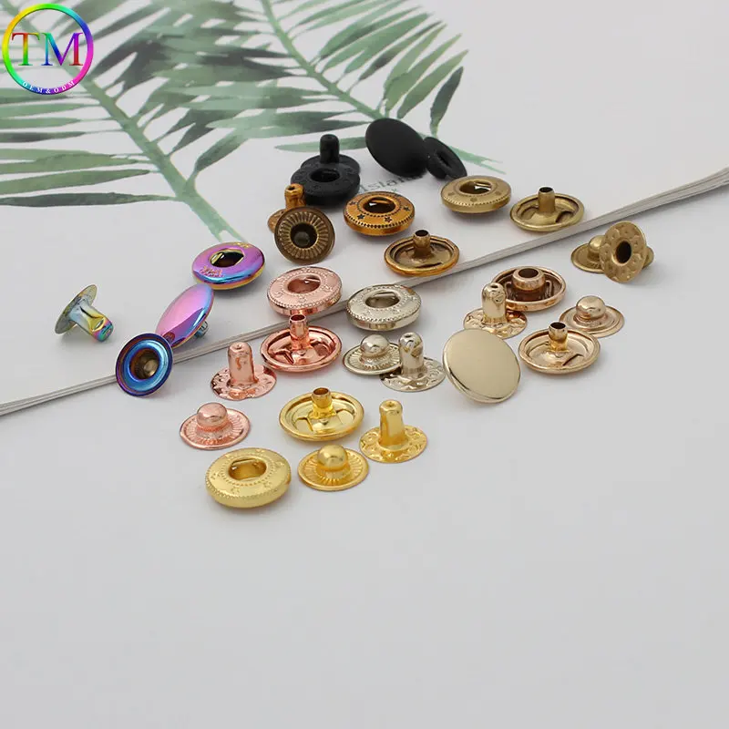 20-100 Pieces Multi-Color Metal Rivets Stud Snap Fasteners Button Press Studs Leather Bag Clothes Repair Rivet Diy Accessories