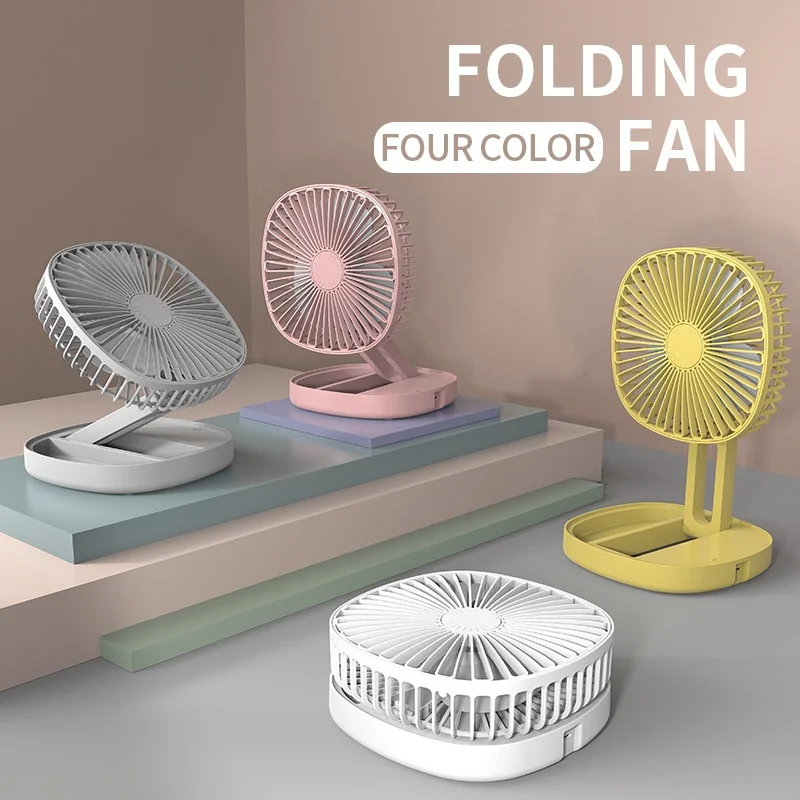 

Mini Folding Fan Portable Rechargeable 4-Speed Wind Desktop Outdoor Summer Mosquito Repellent Aromatherapy Foldable Cute Cooler