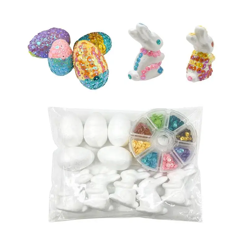

Mini Foam Rabbit Bunny Mold For DIY Painting Easter Crafts Modeling Projects Party Decorations Supplies For Kids Easter