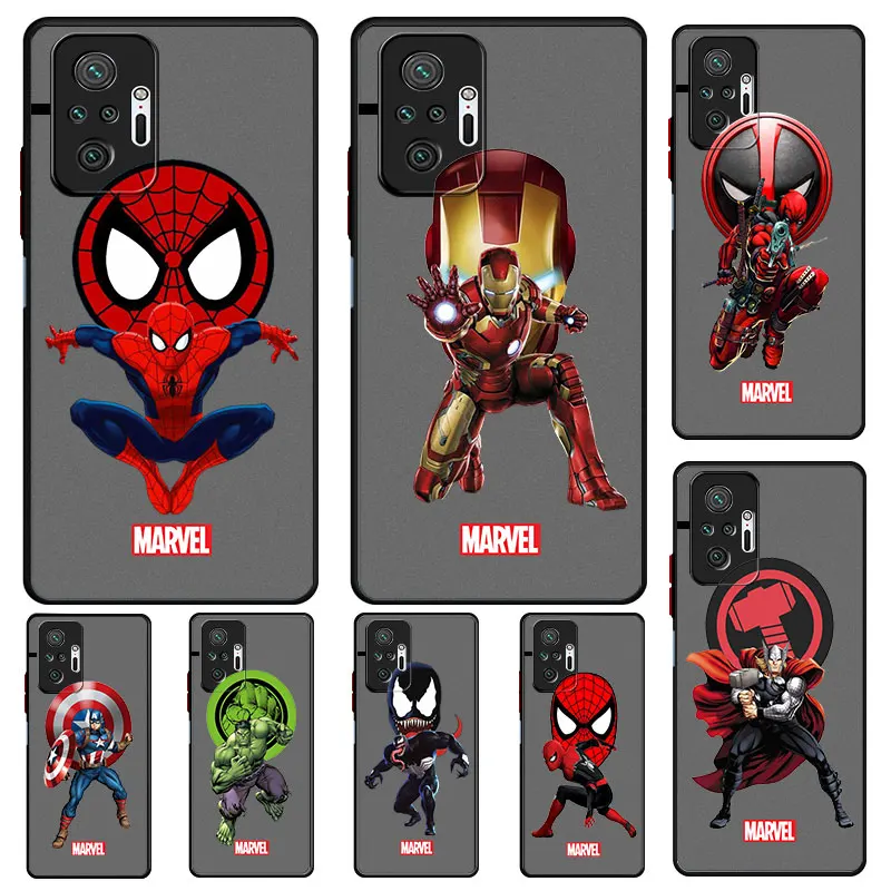

Marvel Avenger Spider-Man Iron Man Deadpool Matte Case For Xiaomi Redmi Note 7 8 9 Pro 9S 9T 10 Pro for Redmi 8 8A 9 9A 9T K40